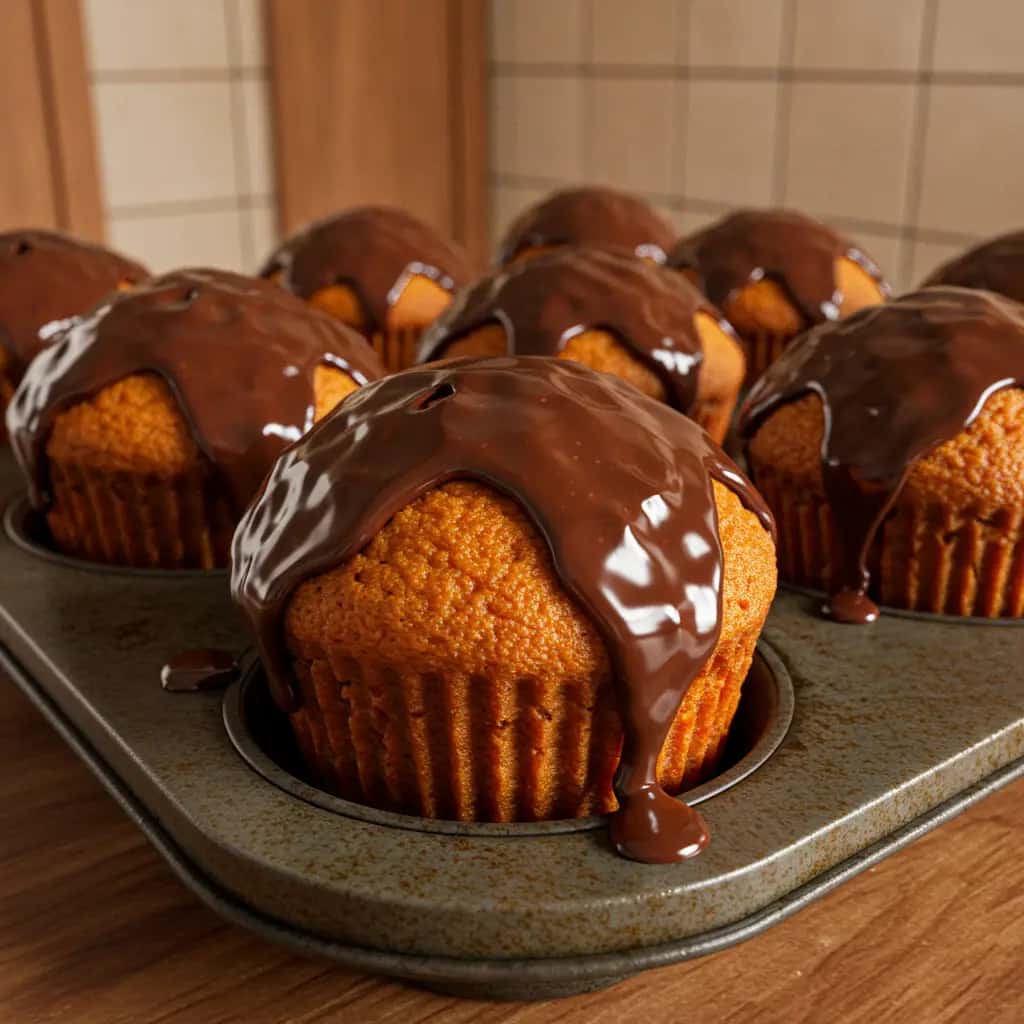 Muffins de Cenoura Veganos com Cobertura de Chocolate