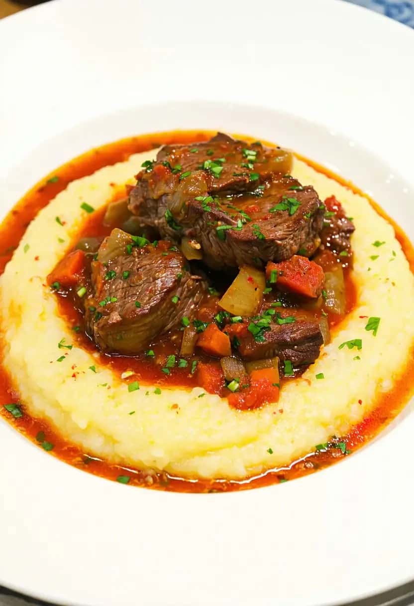 Ossobuco Cremoso com Polenta