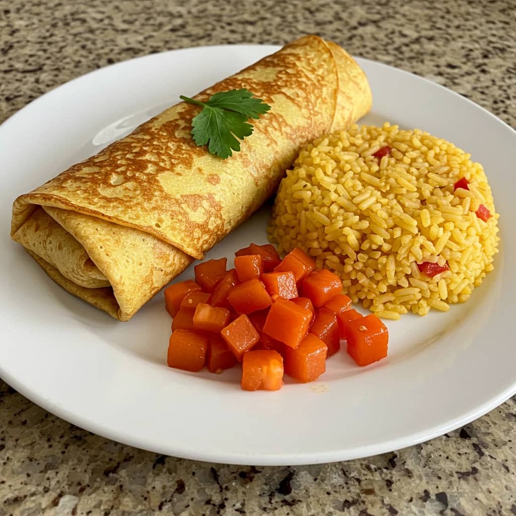 Panqueca de Frango com Requeijão e Cenoura
