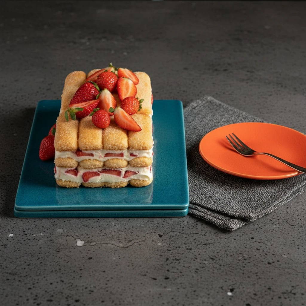 Pavê de Morango com Biscoito Champanhe