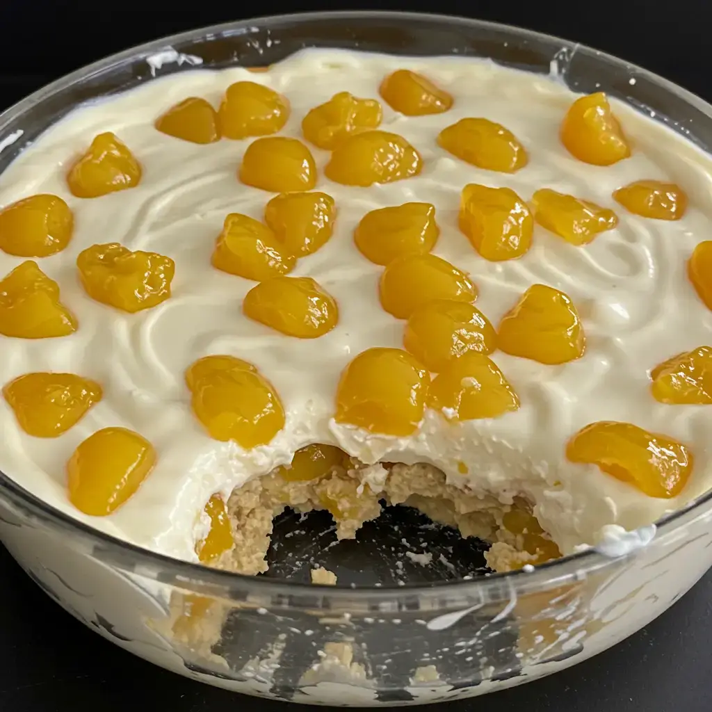 Pavê de Pêssego 100% Vegetal