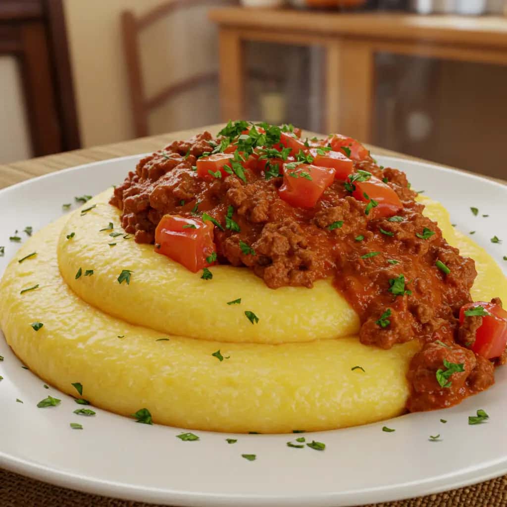 Polenta com Carne Moída Deliciosa
