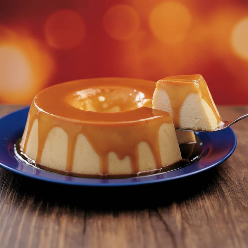 Pudim Diet com Calda de Damasco e Canela