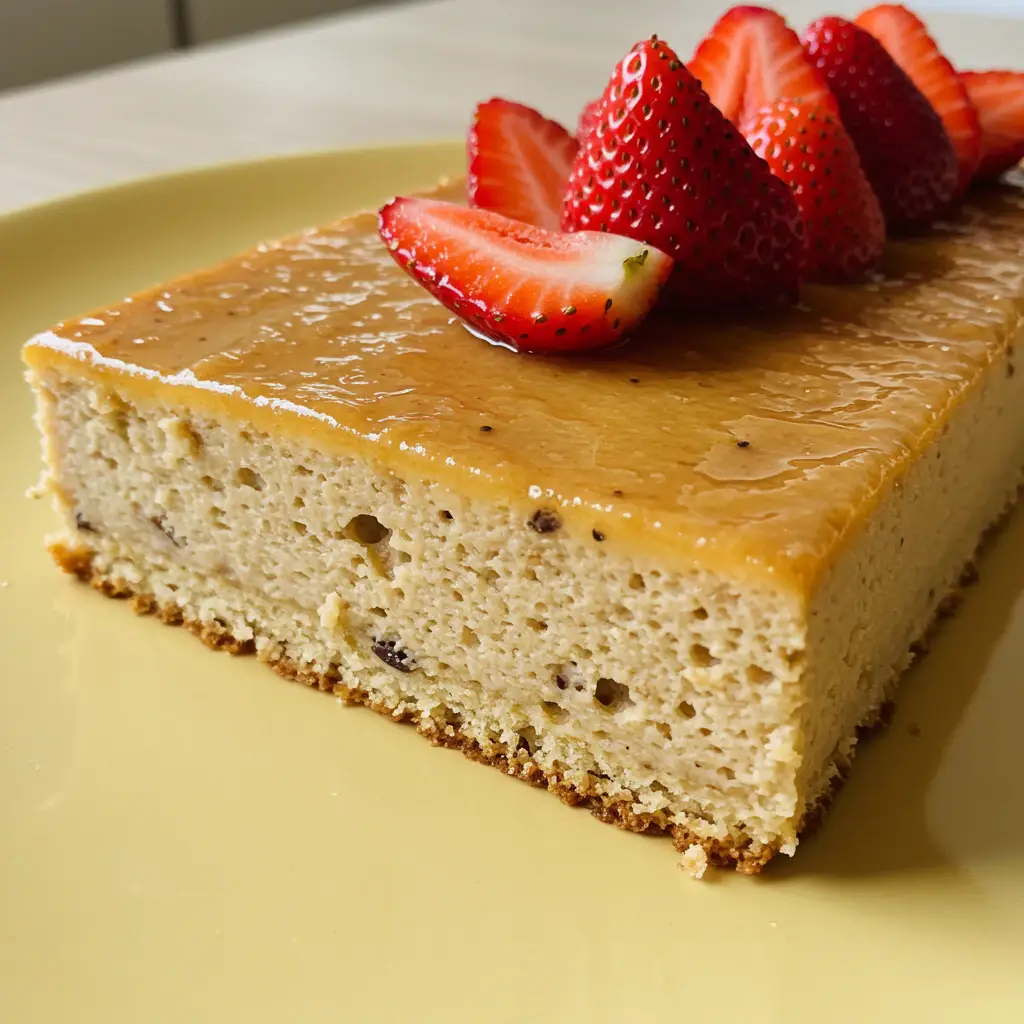 Pudim Inglês Cremoso com Geleia de Morango