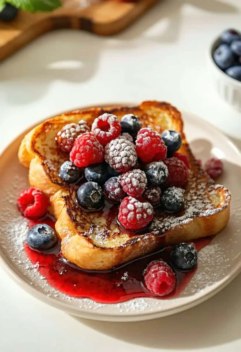 Rabanada Nutritiva com Frutas Vermelhas