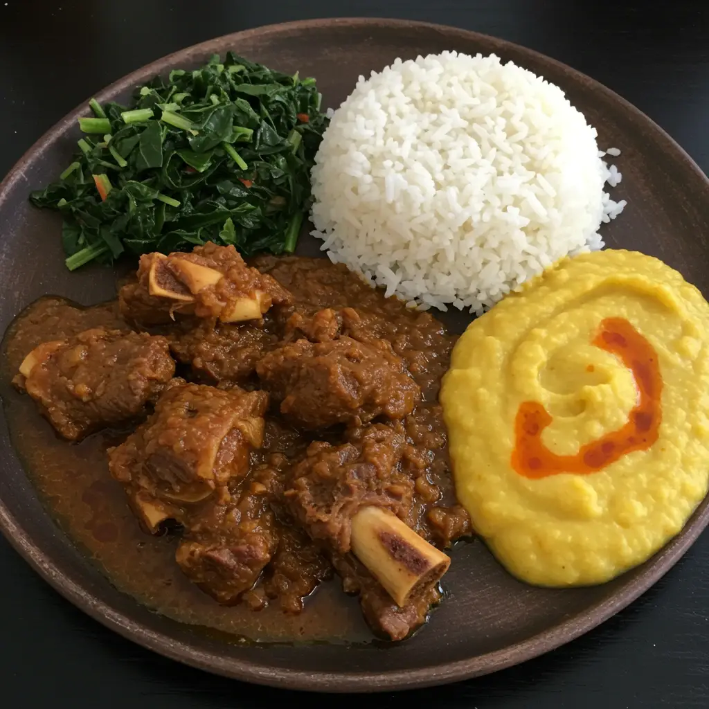 Rabada com Polenta e Agrião