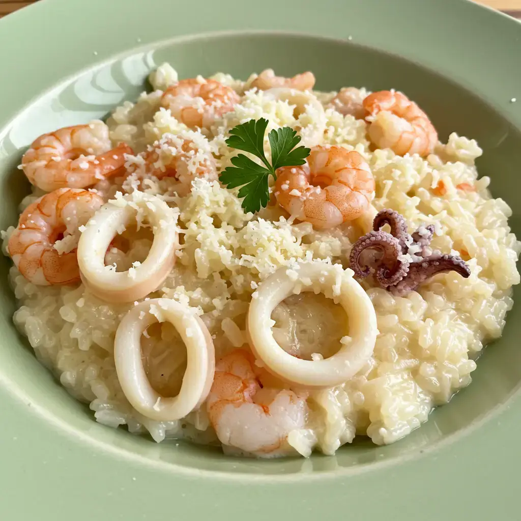 Risoto de frutos do mar perfeito