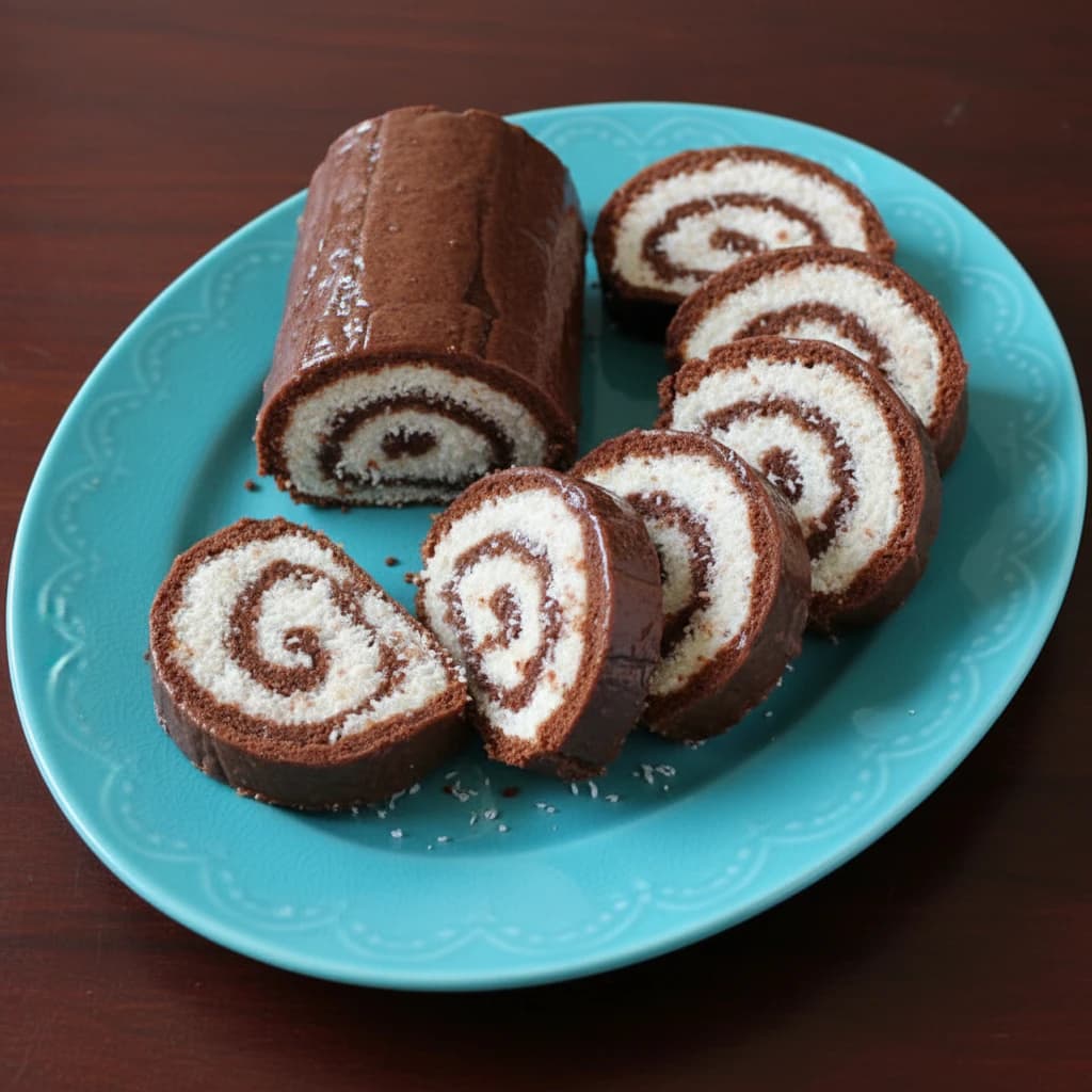 Rocambole Cremoso de Chocolate e Coco