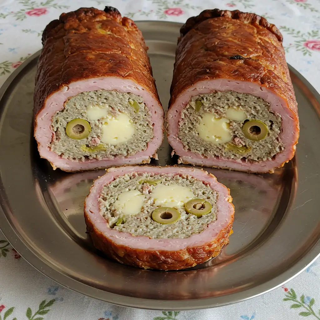 Rocambole de Carne com Calabresa