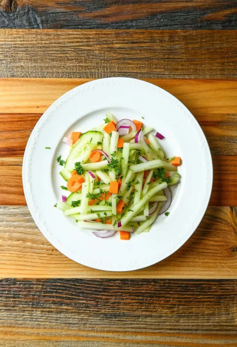 Salada de Chuchu e Cenoura Caseira