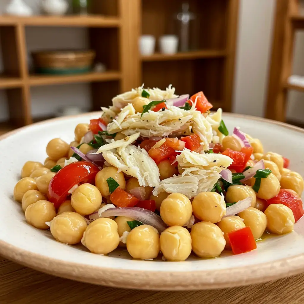Salada de Grão-de-Bico com Bacalhau Caseira