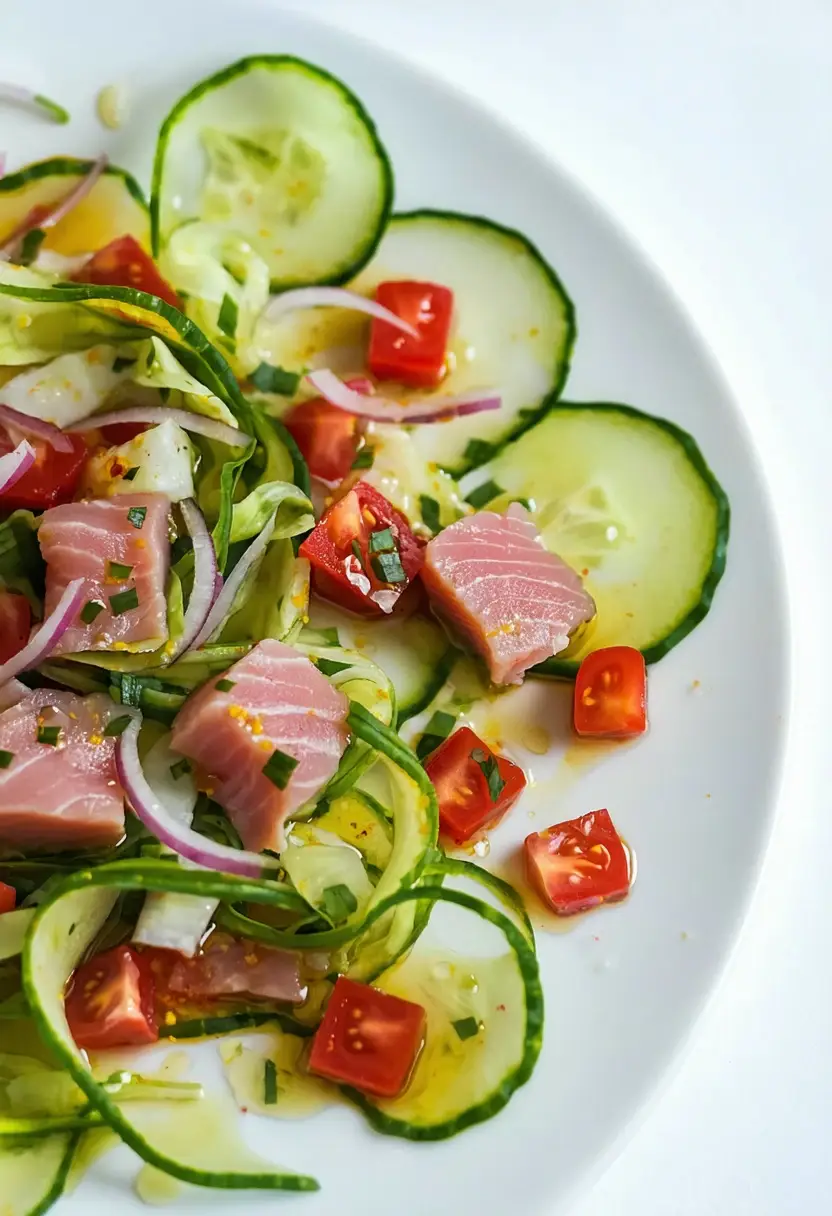 Salada de Pepino com Atum Caseira