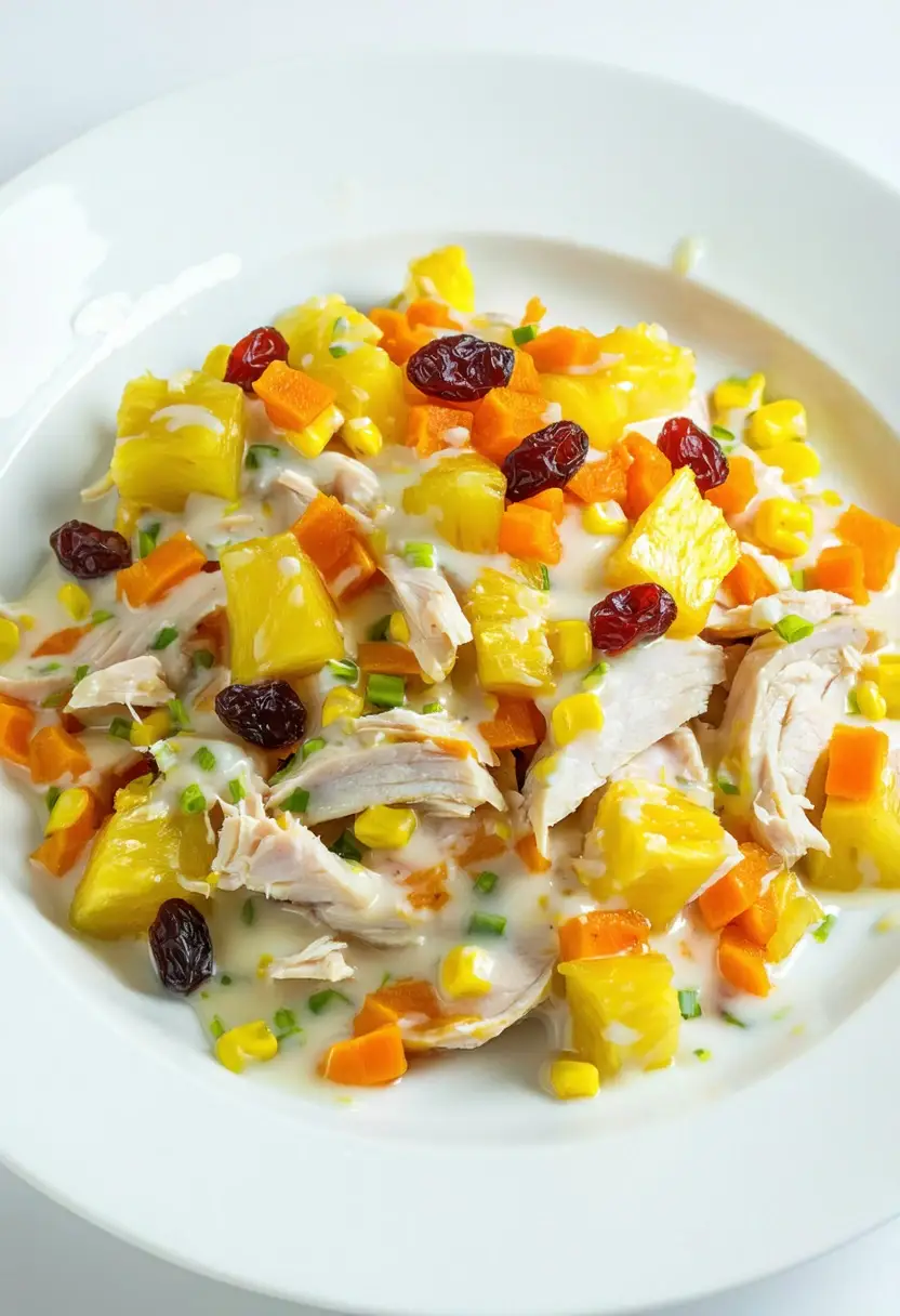 Salpicão de Frango com Abacaxi Caseiro