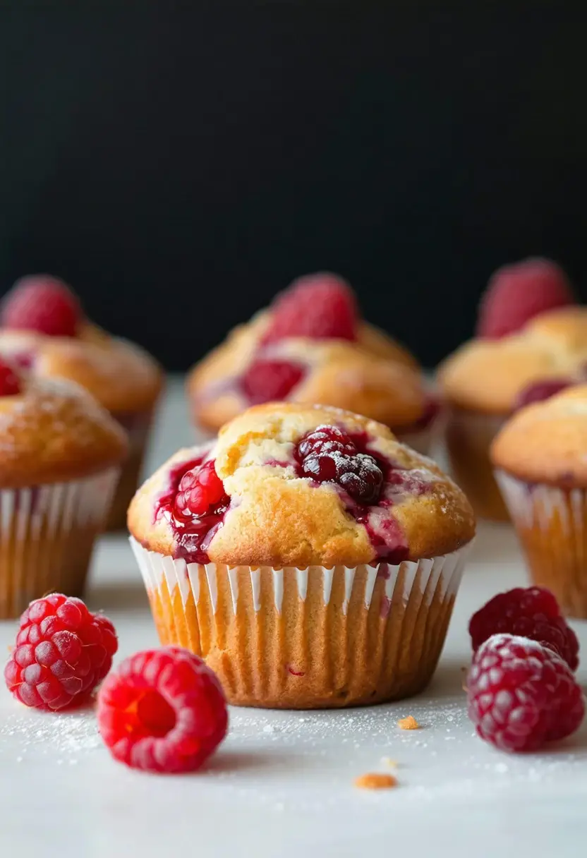 Muffins de Framboesa Caseiros