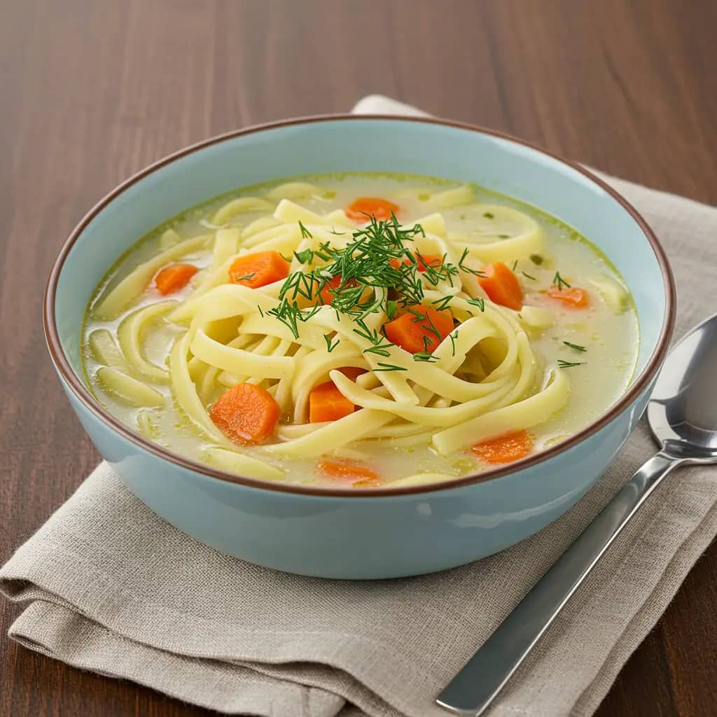 Sopa Cremosa de Frango com Legumes e Macarrão
