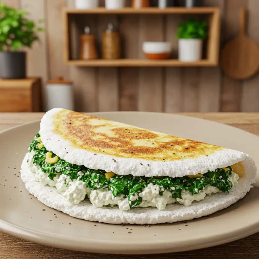 Tapioca Nutritiva: Espinafre e Ricota
