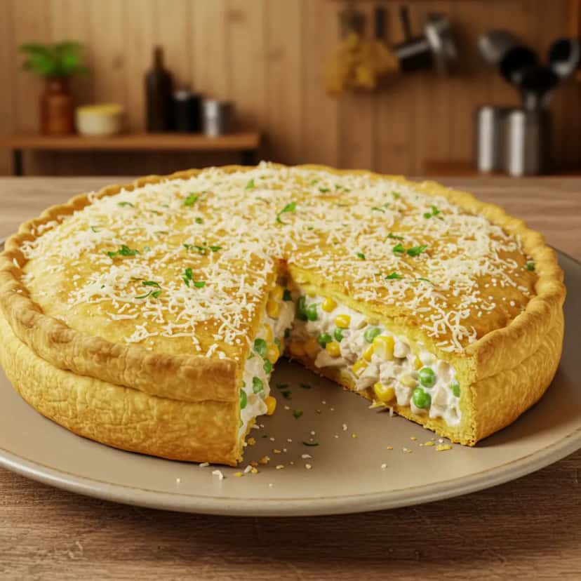 Torta Cremosa de Frango Caseira