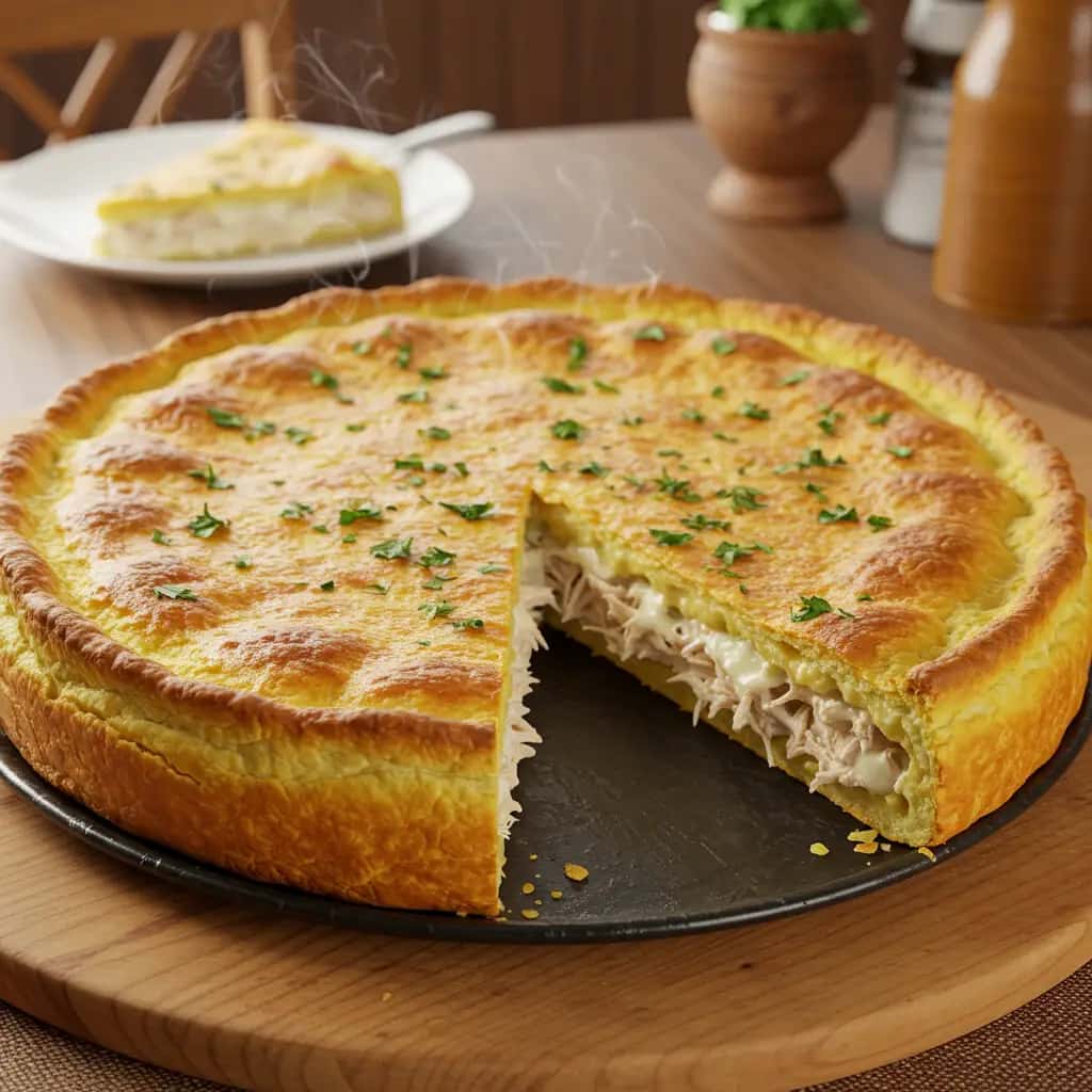 Torta de Frango e Queijo Caseira
