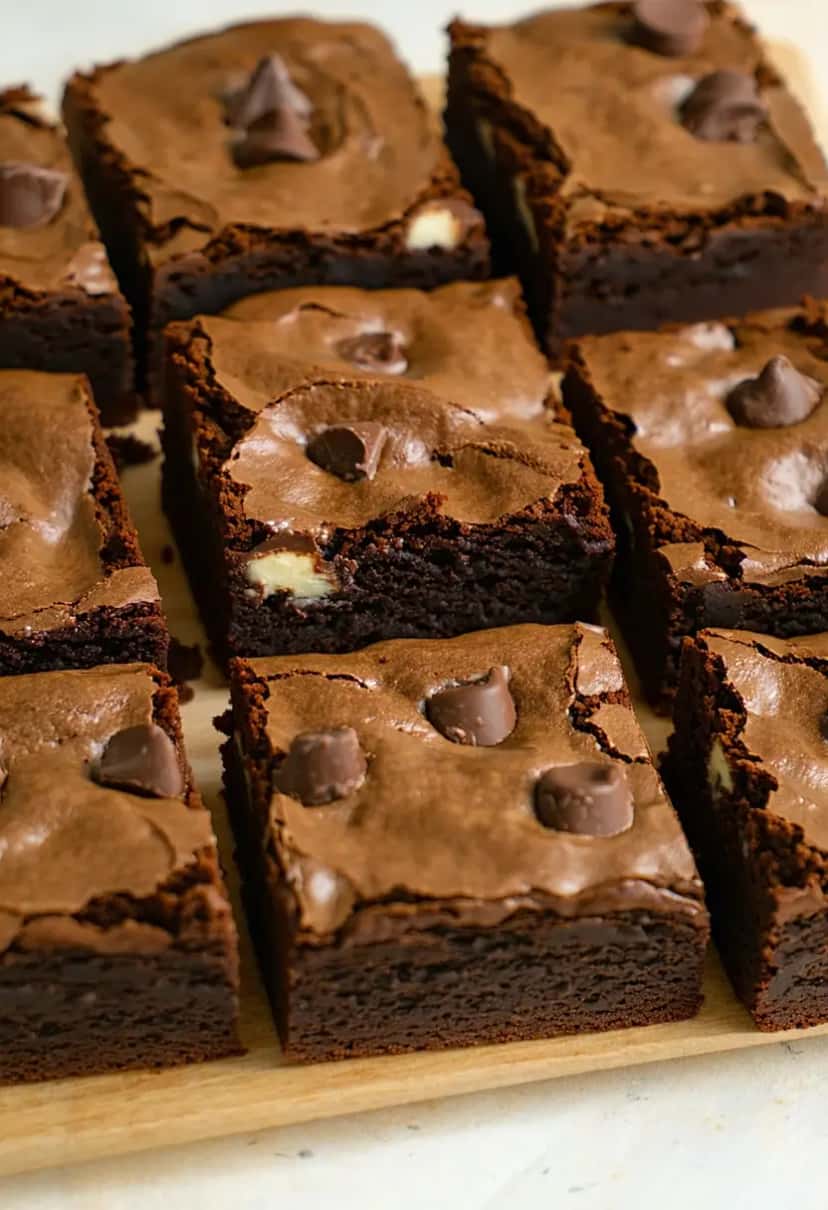 Brownies Triplos de Chocolate Caseiro