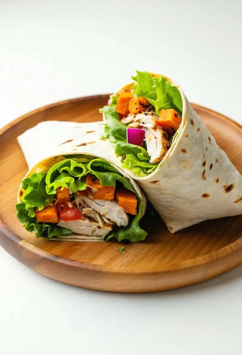 Wrap de Frango com Batata Doce Caseiro