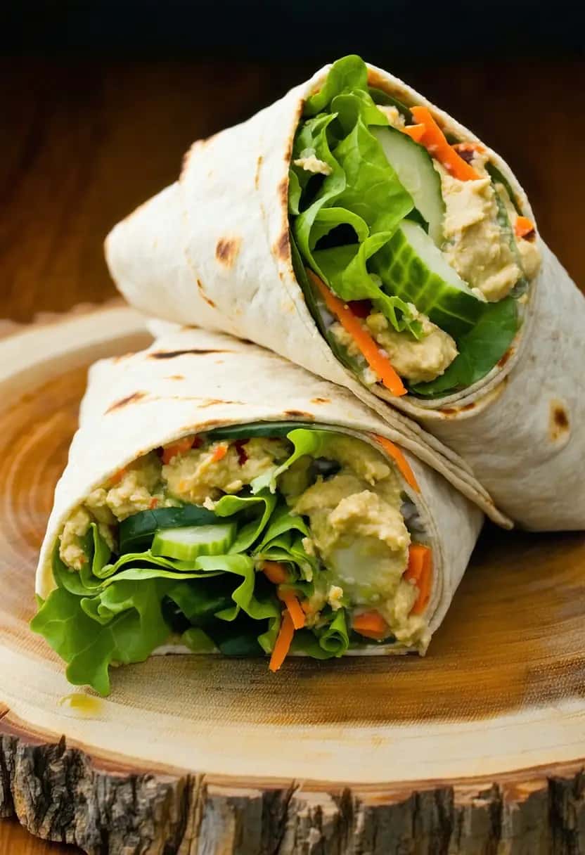 Wrap de Pepino e Hummus: Equilíbrio Perfeito