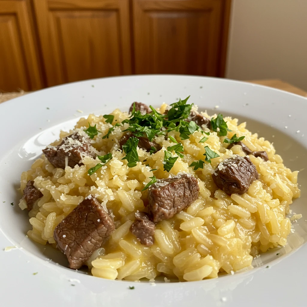 Risoto de carne simples